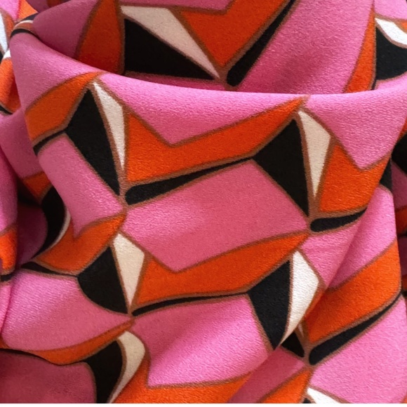 Diane Von Furstenberg X Target Dress Mini Retro Geo Print Pink Orange Black Sz 6 - Picture 14 of 15